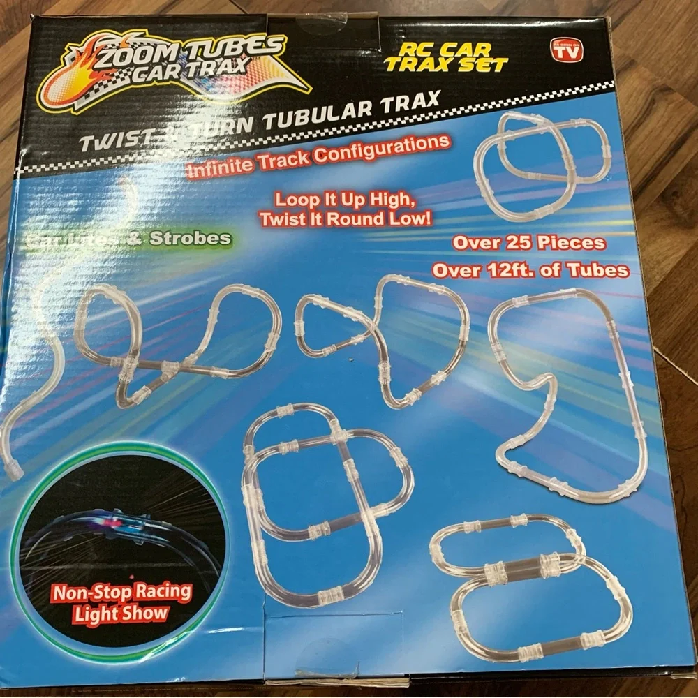 Zoom Tubes Car Trax RC Car Trax Set Twist Turn Tubular Trax Car Lites & Strobes
